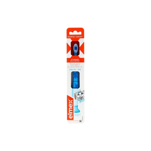 Elmex Brosse à Dents Souple Enfants 3-6 Ans - Couleur : Bleu Foncé