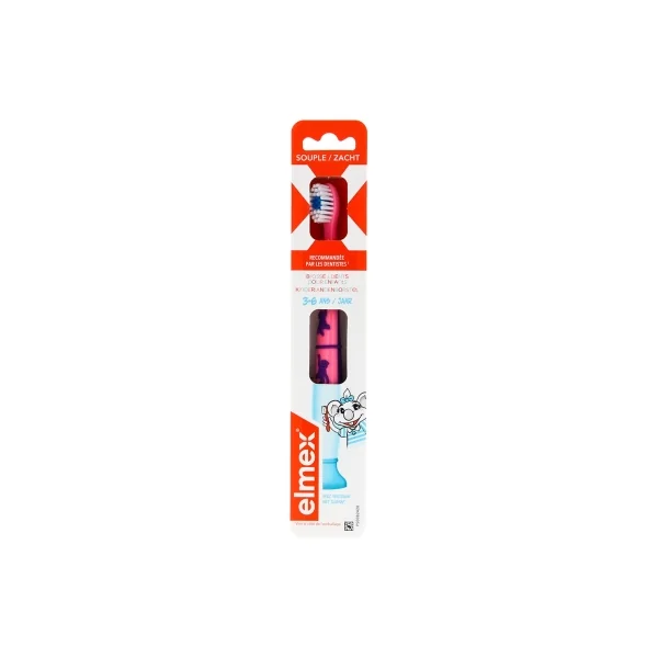 Elmex Brosse à Dents Souple Enfants 3-6 Ans - Couleur : Rose