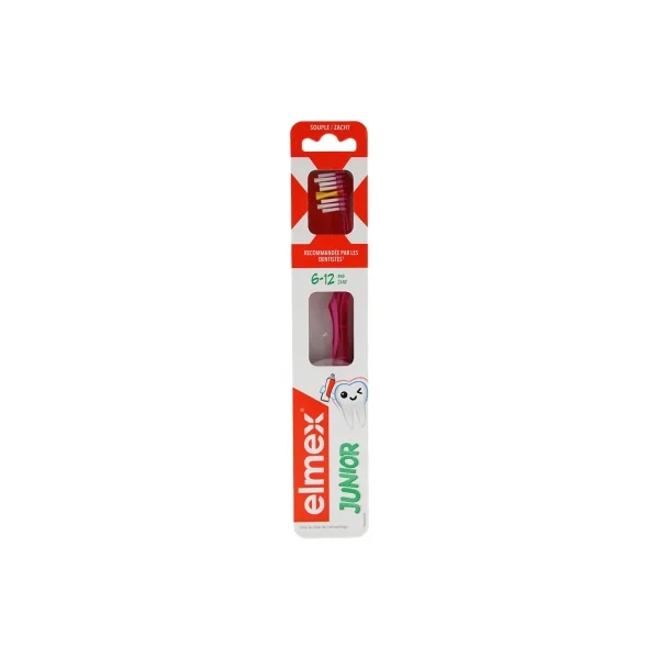 Elmex Junior Brosse à Dents Souple 6-12 Ans - Couleur : Rose