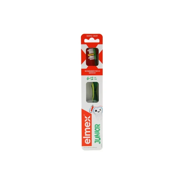 Elmex Junior Brosse à Dents Souple 6-12 Ans - Couleur : Vert