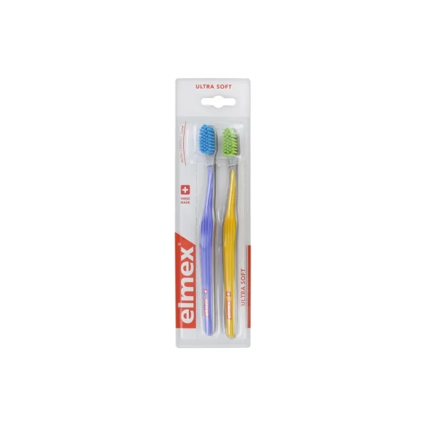 Elmex Ultra Soft 2 Brosses à Dents Ultra Souple - Couleur : Orange - Violet