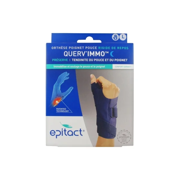 Epitact Querv'Immo Orthèse Poignet Pouce Rigide de Repos Droite - Taille : L