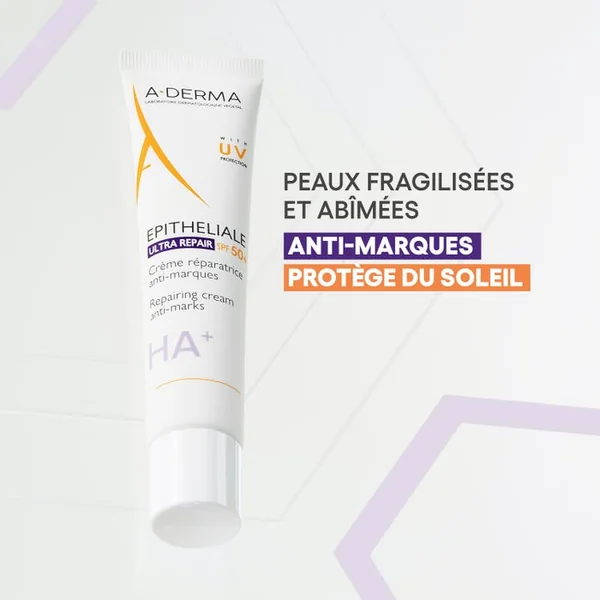 EPITHELIALE ULTRA REPAIR - Crème Réparatrice Anti-Marques SPF50+ - Visage et Corps - Peaux Fragilisées, 100ml