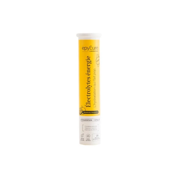 Epycure Électrolytes Énergie Hydratation et Vitalité 20 Pastilles Effervescentes - Goût : Mangue Passion