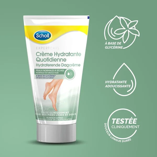 EXPERTCARE - Crème Hydratante Quotidienne - Pieds - Peaux Normales à Sèches, 150ml
