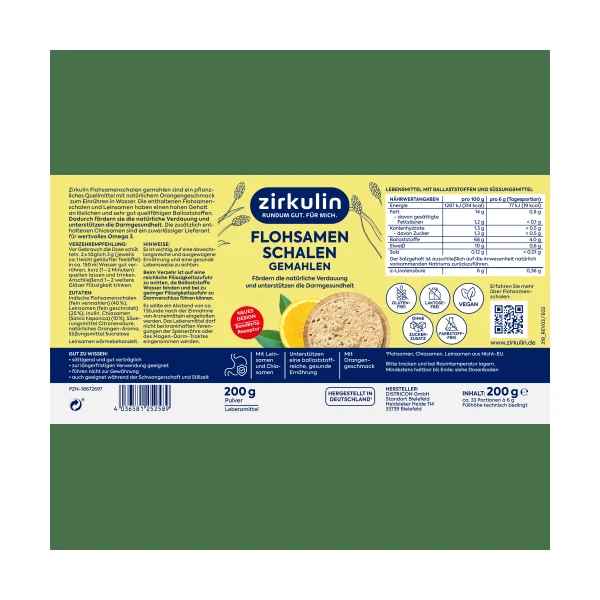 Flohsamenschalen gemahlen Plus, 200 g