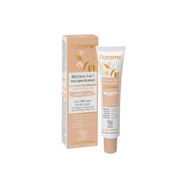 Florame BB Crème 5en1 SPF20 Bio 40 ml - Teinte : Claire