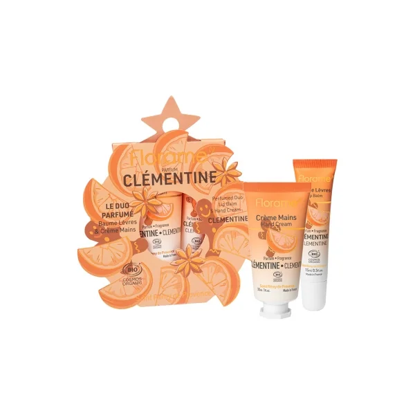 Florame Le Duo Parfumé Clémentine Baume Lèvres Bio 15 ml + Crème Mains Bio 30 ml