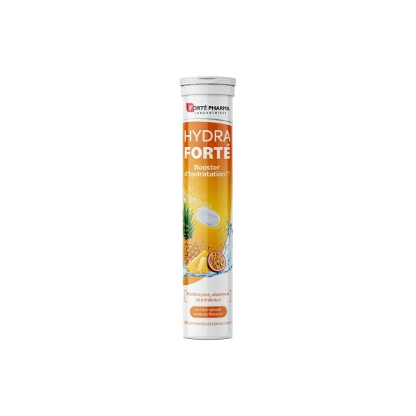 Forté Pharma Hydra Forté Booster d'Hydratation 24 Comprimés Effervescents - Goût : Ananas Passion