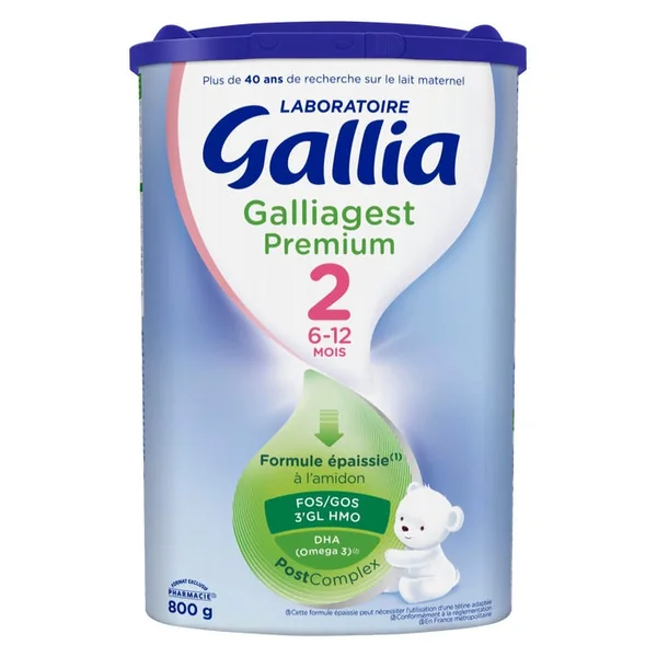 GALLIAGEST PREMIUM - Lait en Poudre 2ème ge - De 6 à 12 mois, 800g