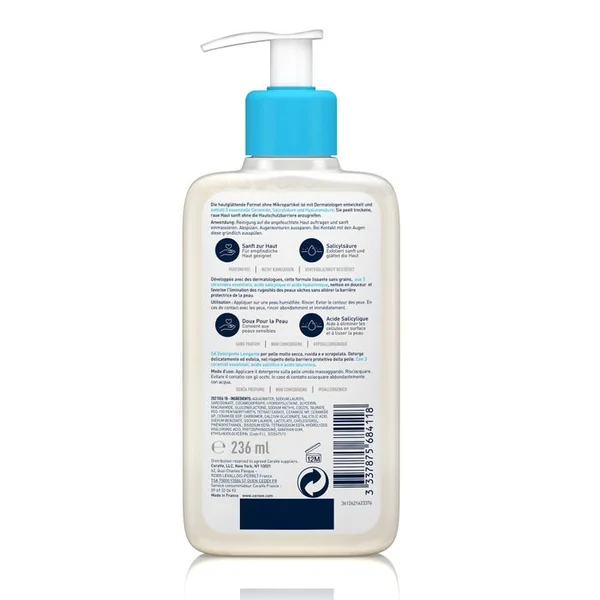 Gel Nettoyant Sa Anti-rugosités Pour les Peaux Sèches et Rugueuses, 236 ml