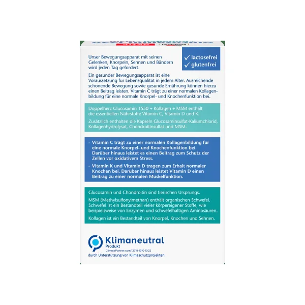 Glucosamin 1600 + Kollagen + MSM + Vitamin C 100-stk