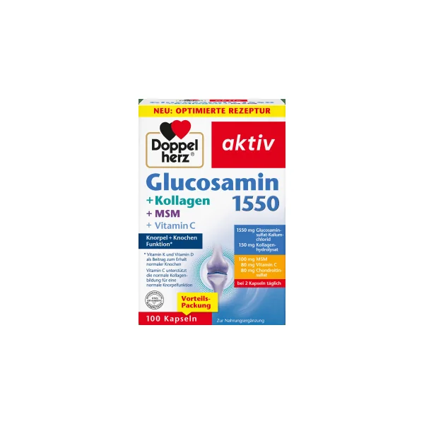 Glucosamin 1600 + Kollagen + MSM + Vitamin C 100-stk