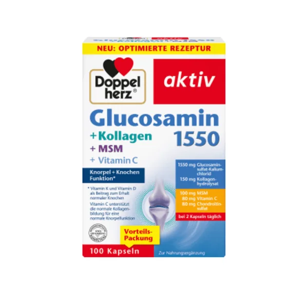 Glucosamin 1600 + Kollagen + MSM + Vitamin C 100-stk
