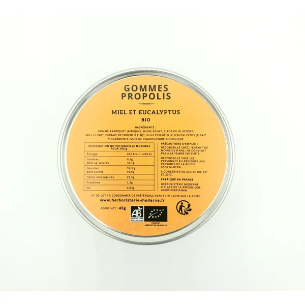 Gommes à la Propolis, au Miel et à l'Eucalyptus BIO