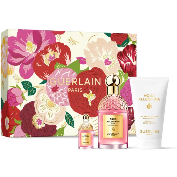 Guerlain - Aqua Allegoria Coffret Florabloom Forte Eau de Parfum, sa miniature et son lait corps