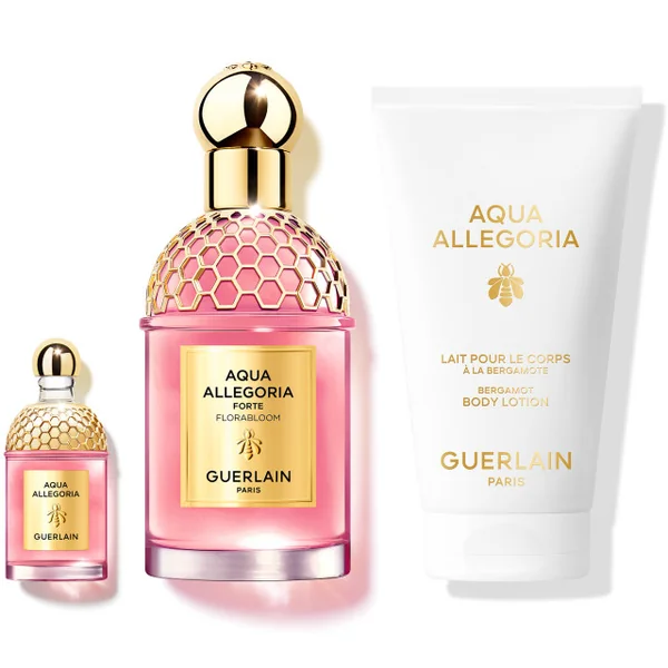 Guerlain - Aqua Allegoria Coffret Florabloom Forte Eau de Parfum, sa miniature et son lait corps