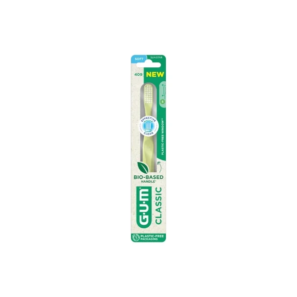GUM Brosse à Dents Classic 409 - Couleur : Vert anis