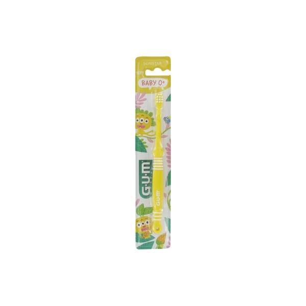 GUM Brosse à Dents Soft Baby 0 Mois et + 213 - Couleur : Jaune