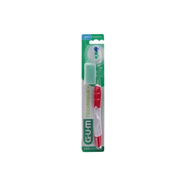 GUM Brosse à Dents Technique+ 491 - Couleur : Rouge