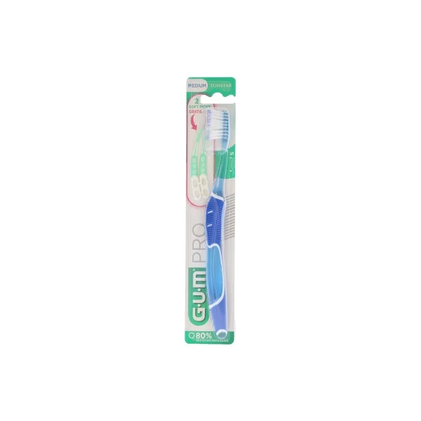 GUM Brosse à Dents Technique Pro Medium 528 - Couleur : Bleu foncé