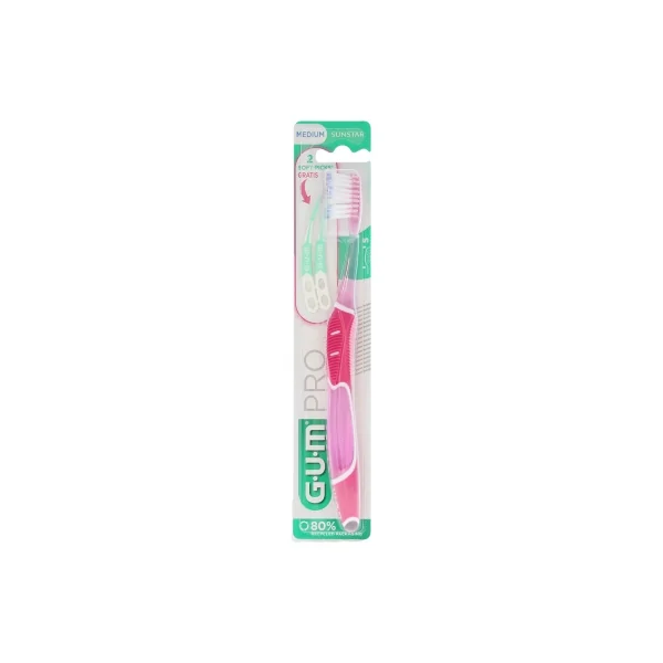GUM Brosse à Dents Technique Pro Medium 528 - Couleur : Rose
