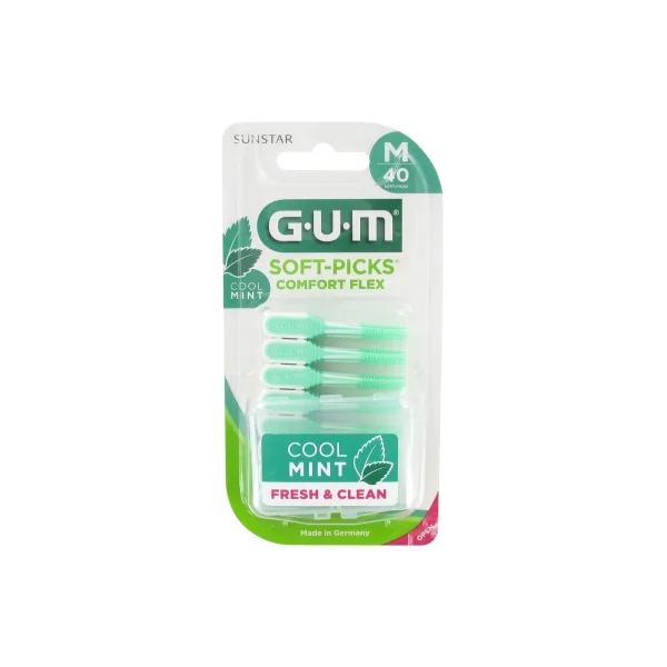 GUM Soft-Picks Comfort Flex Cool Mint 40 Unités - Taille : Medium