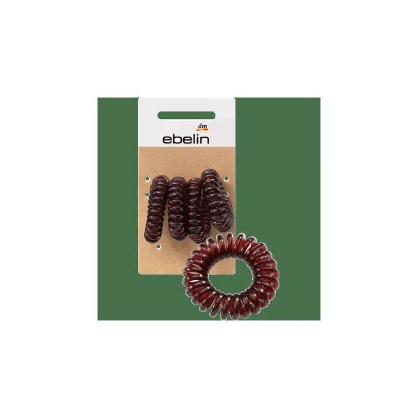 Haargummis Spirale klein braun, 4 St