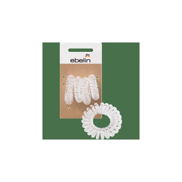 Haargummis Spirale klein transparent, 4 St