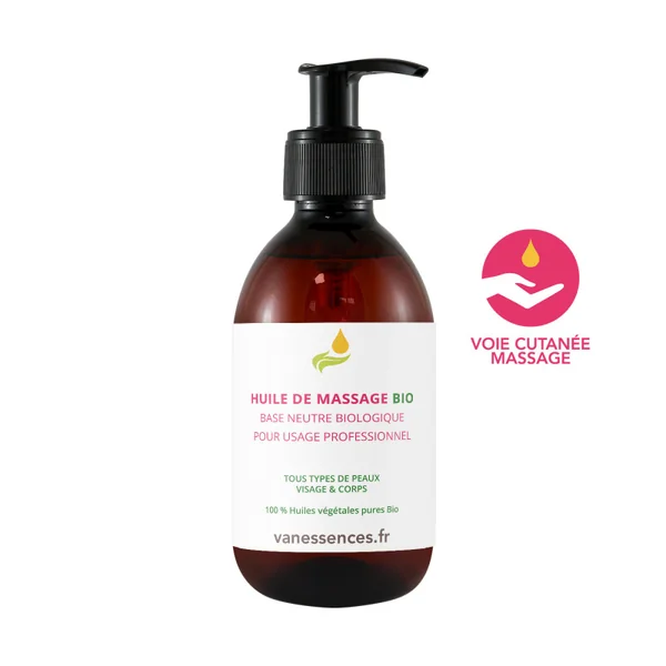 Huile de massage professionnelle. Base neutre BIO.
