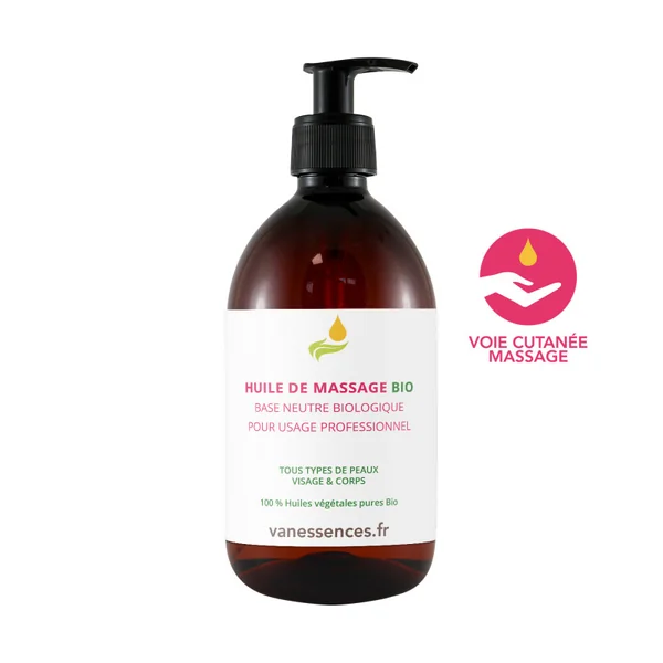 Huile de massage professionnelle. Base neutre BIO.