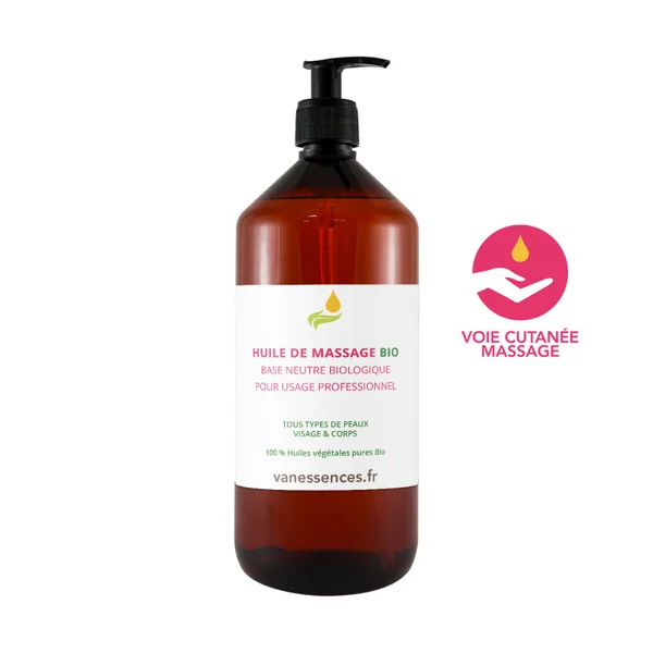 Huile de massage professionnelle. Base neutre BIO.