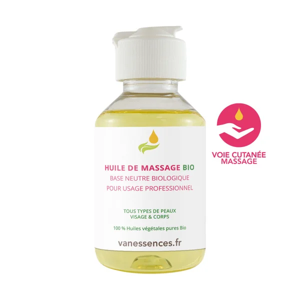 Huile de massage professionnelle. Base neutre BIO.