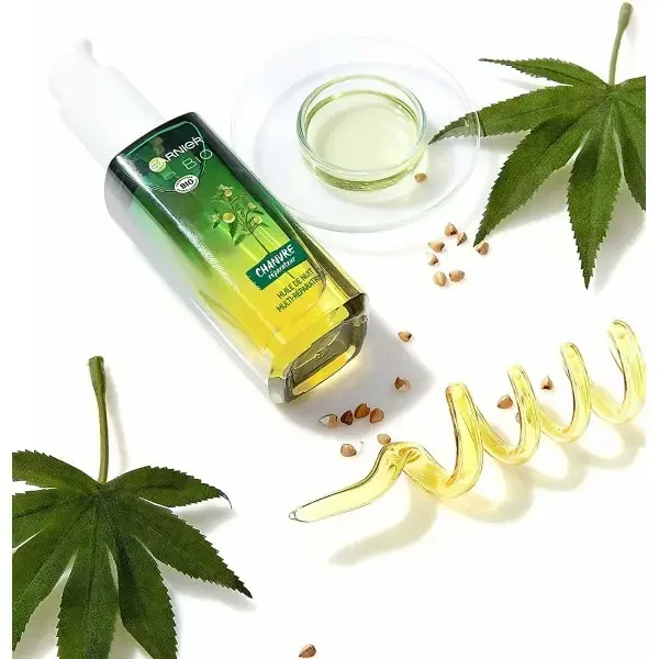 Huile de Nuit Multi-Réparatrice Visage Au Chanvre Nourrissant & Vitamine E de Garnier Bio