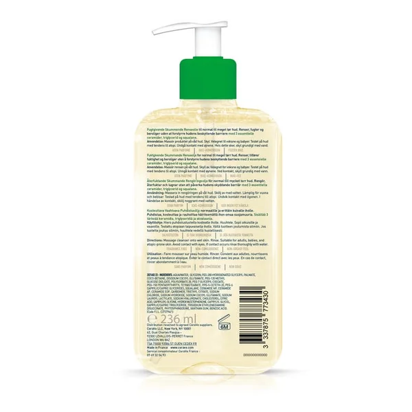 Huile Lavante Moussante et Hydratante - Peaux Normales à Très Sèches, 236ml