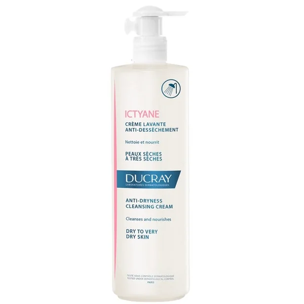 ICTYANE - Crème de Douche Lavante - Visage et Corps - Peaux Sèches à Très Sèches, 400ml