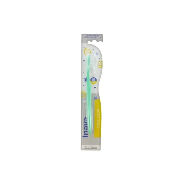 Inava Brosse à Dents Junior 7-12 Ans - Couleur : Vert Fluo