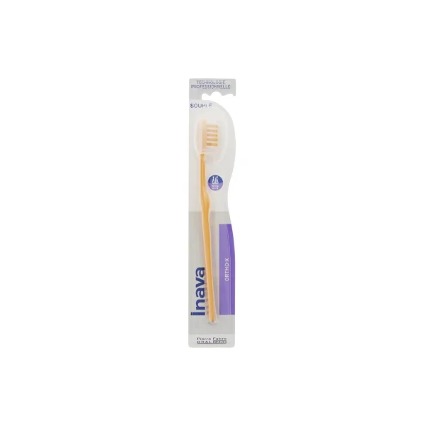 Inava Ortho-X Brosse à Dents Souple 20/100 - Couleur : Jaune