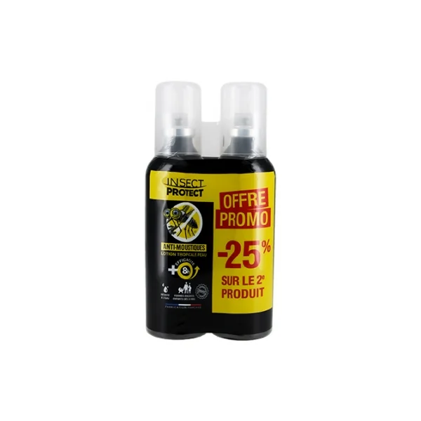 Insect Protect Anti-Moustiques Lotion Tropicale Peau Lot de 2 x 75 ml