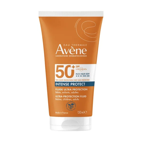 INTENSE PROTECT - Fluide Solaire SPF50+ Sans Parfum - Visage et Corps - Peaux Sensibles, 150ml