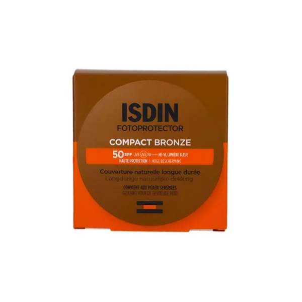 Isdin Fotoprotector Compact Couverture Naturelle Longue Durée SPF50 10 g - Teinte : Bronze