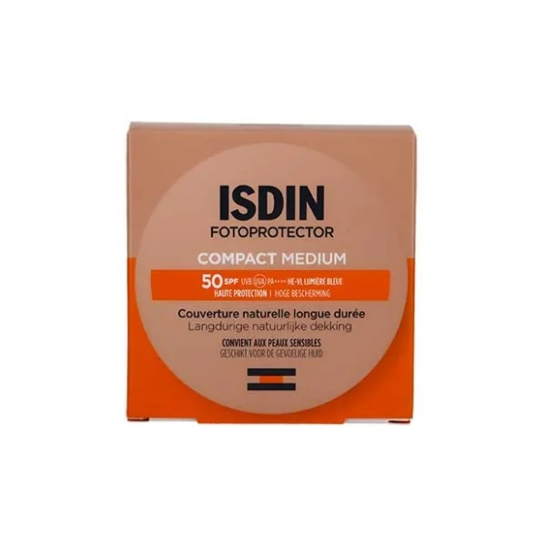Isdin Fotoprotector Compact Couverture Naturelle Longue Durée SPF50 10 g - Teinte : Médium