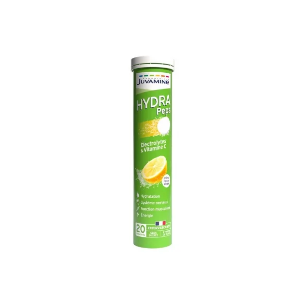 Juvamine Hydra Peps 20 Comprimés Effervescents - Arôme : Citron