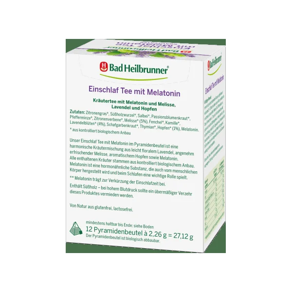 Kräutertee "Einschlaftee mit Melatonin" (12 Beutel), 27,12 g
