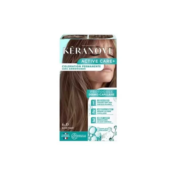 Kéranove Active Care+ Coloration Permanente 152 ml - Coloration : 6.0 Blond Foncé