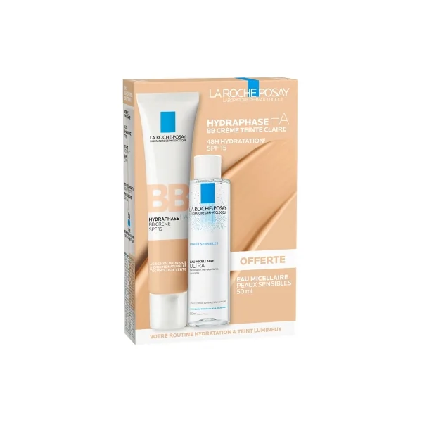 La Roche-Posay Hydraphase HA BB Crème SPF15 40 ml + Eau Micellaire 50 ml Offerte - Teinte : Claire