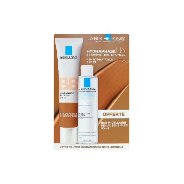 La Roche-Posay Hydraphase HA BB Crème SPF15 40 ml + Eau Micellaire 50 ml Offerte - Teinte : Foncée