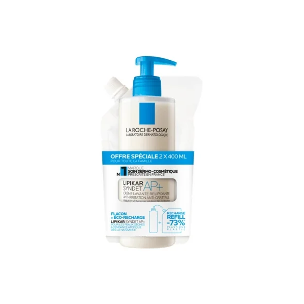 La Roche-Posay Lipikar Syndet AP+ 400 ml + Éco-Recharge 400 ml