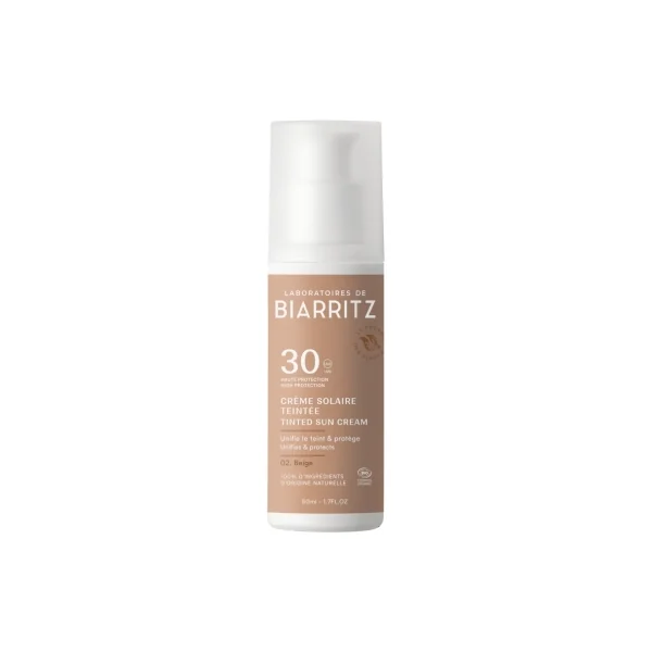 Laboratoires de Biarritz Crème Solaire Teintée Visage SPF30 Bio 50 ml - Teinte : Beige