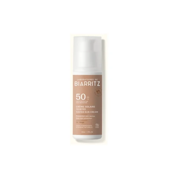 Laboratoires de Biarritz Crème Solaire Teintée Visage SPF50 Bio 50 ml - Teinte : Beige